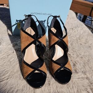 Antonio Melani Cason Soft Carmel /Black strappy sandals